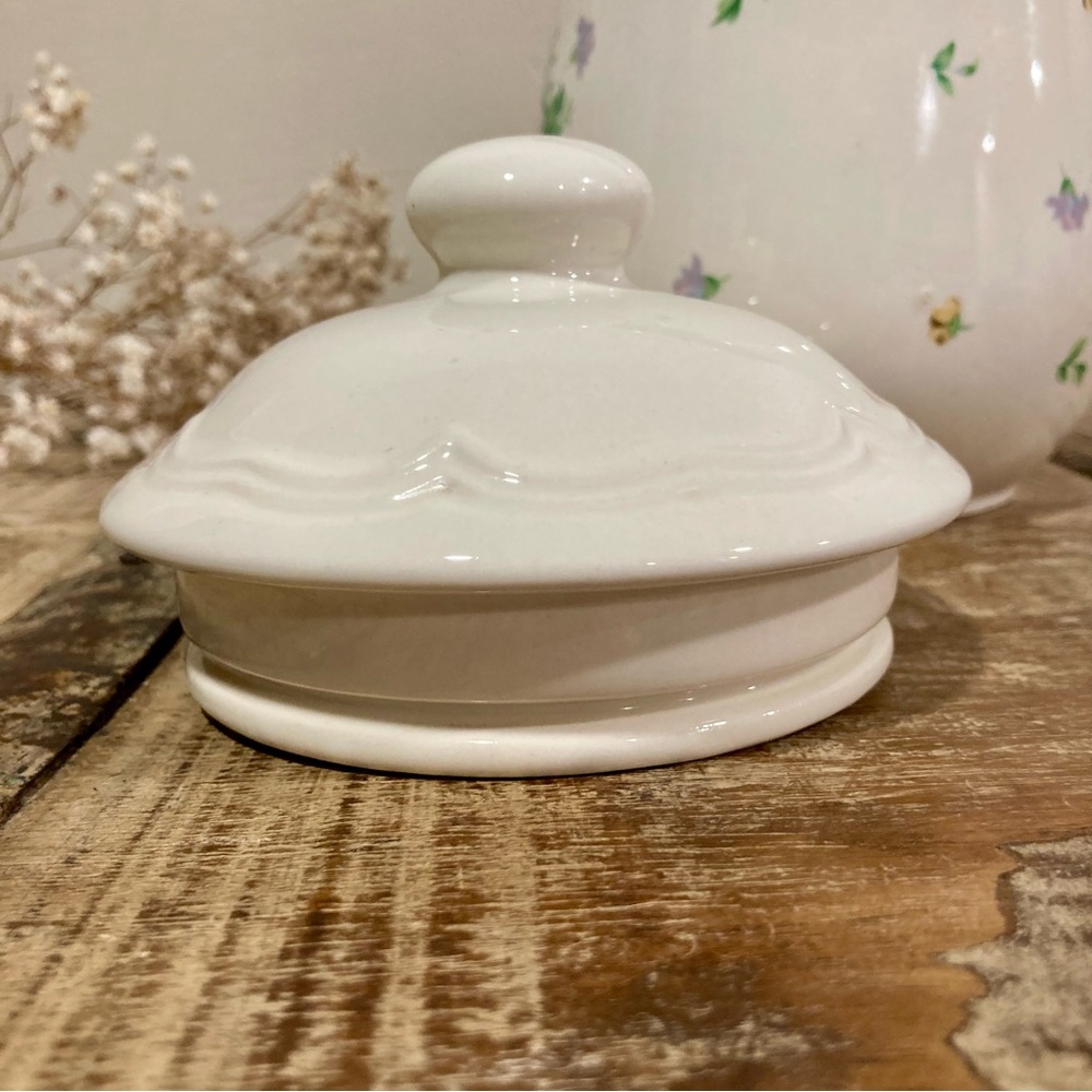 8” Tall Vintage Ceramic Canister Floral Kitchen Storage Cottagecore Flowers - Picture 4 of 12